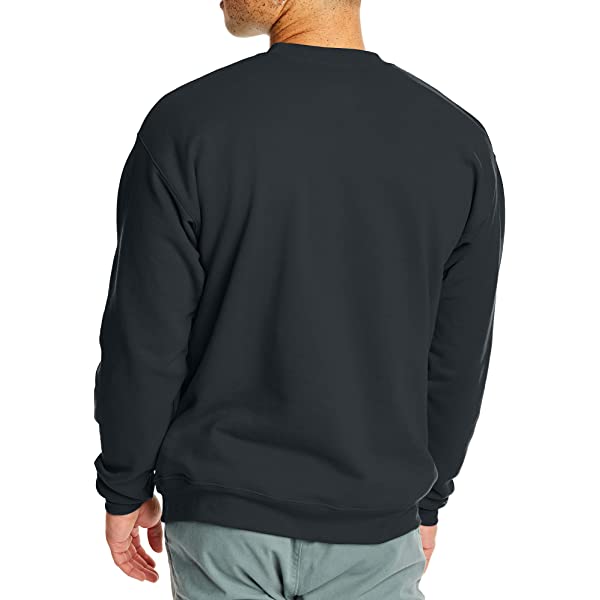 Men's Black Long-Sleeve Crew Neck Sweatshirt